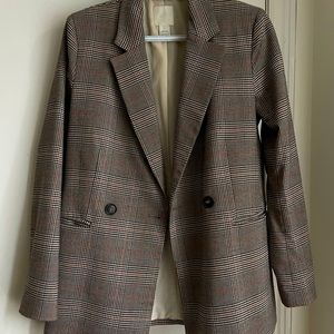 H&M checkered oversized blazer